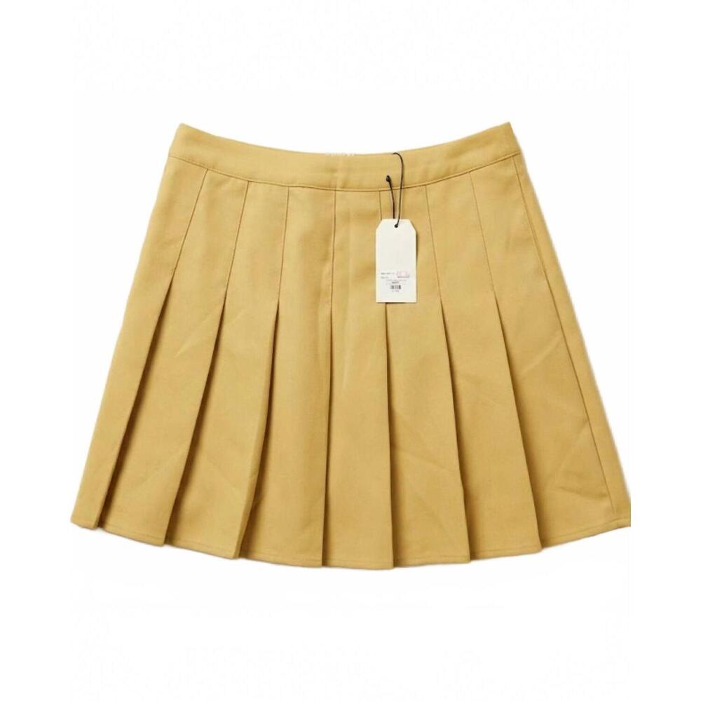 NEW TREND:NOTES women's pleated mini skirt in mustard